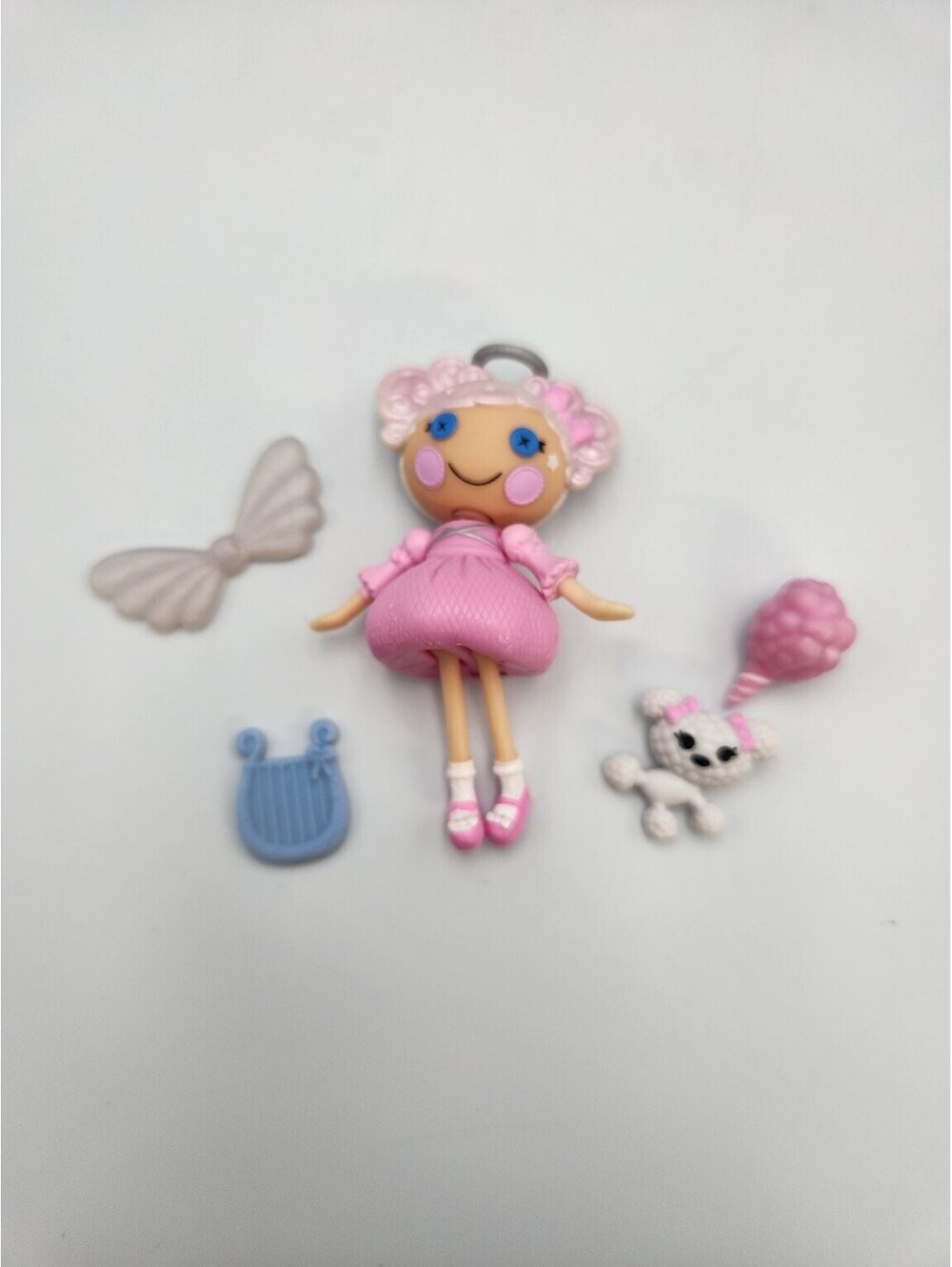 Lalaloopsy Mini Doll Pink Dress Curly Hair Harp Poodle Cotton Candy Figure - Q6